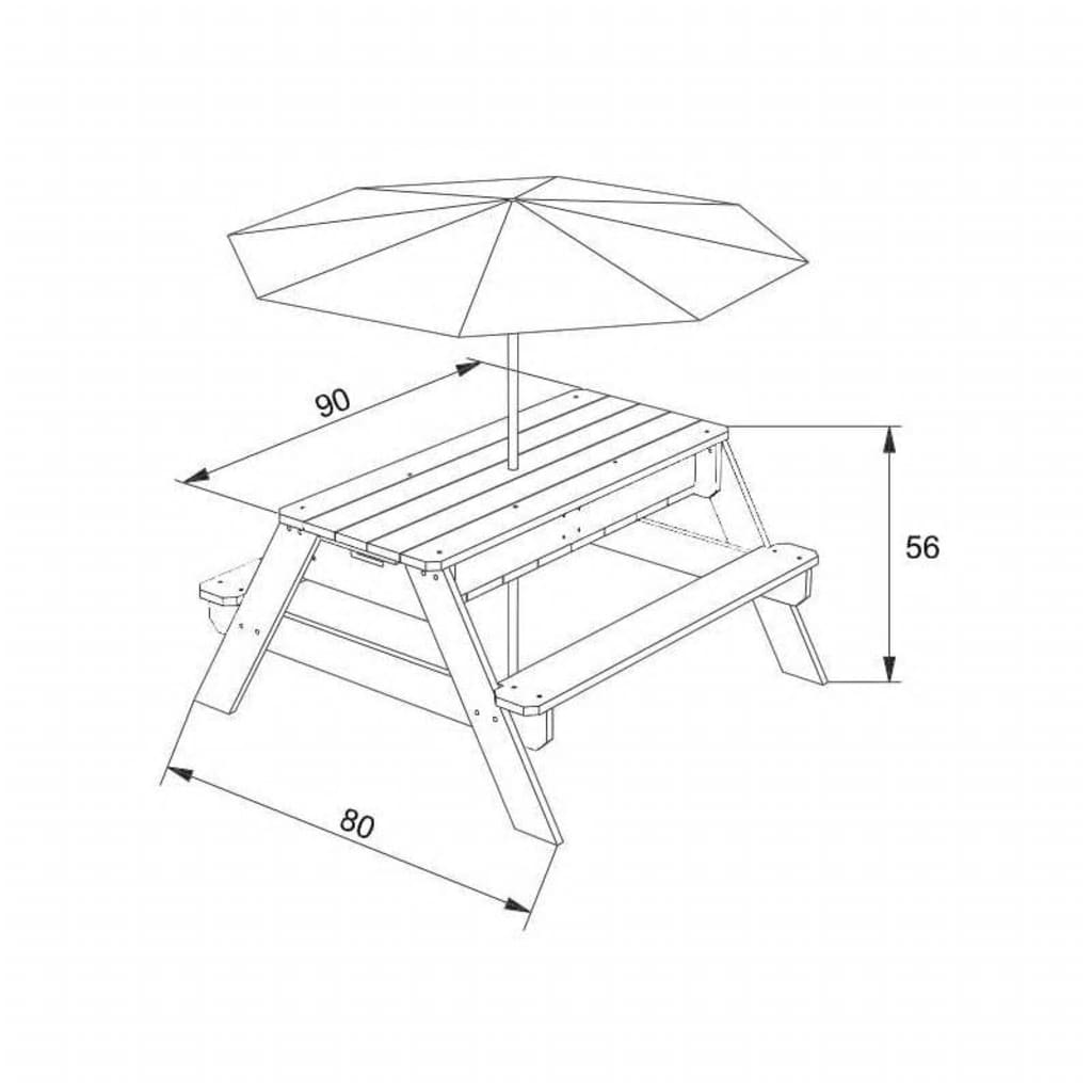 AXI mesa de piquenique com guarda chuva, areia/ agua