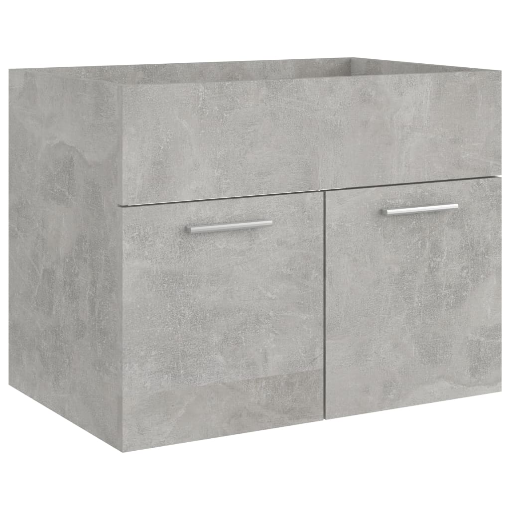 vidaXL Armário lavatório 60x38,5x46 cm contraplacado cinzento cimento
