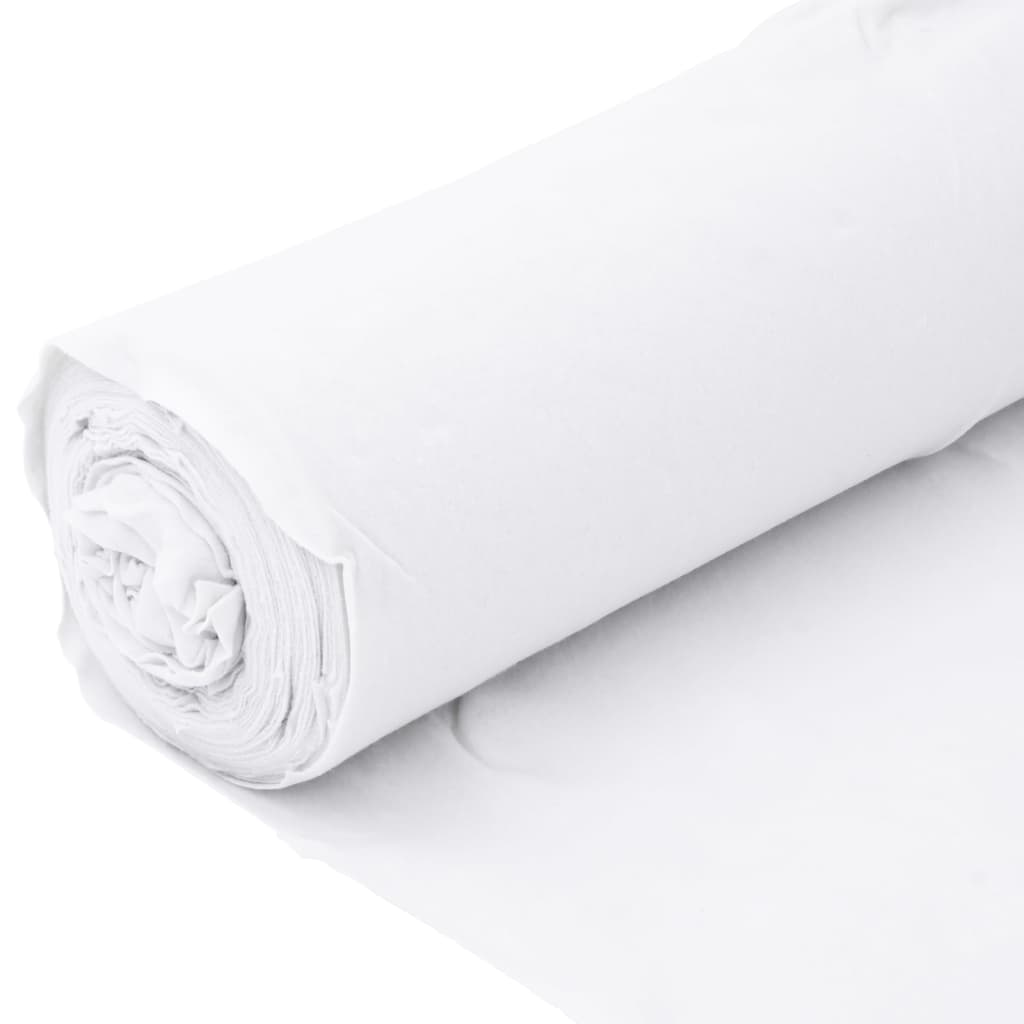 vidaXL Membrana de geotêxtil 1x50 m fibra de poliéster branco