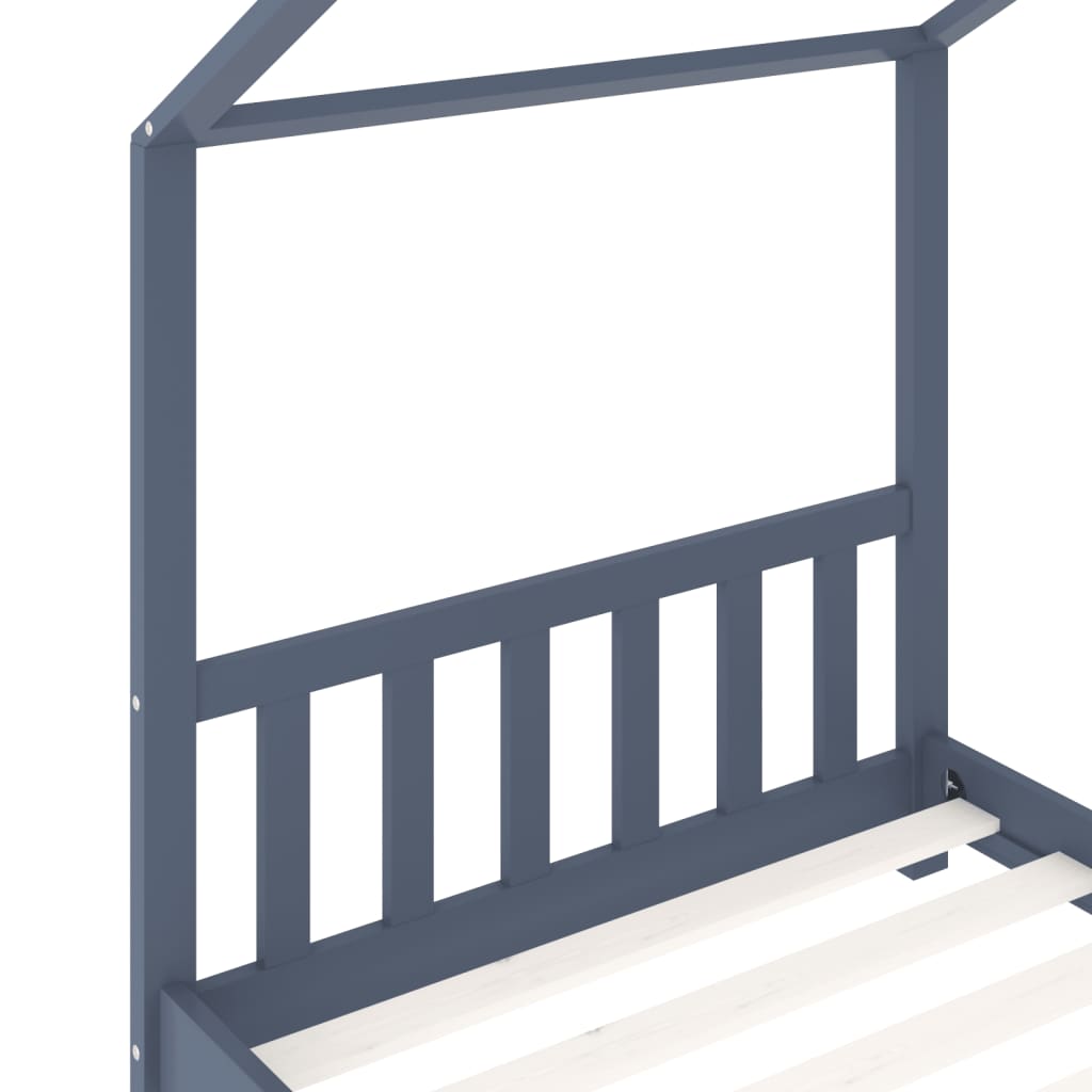 vidaXL Estrutura de cama para crianças 90x200 cm pinho maciço cinzento