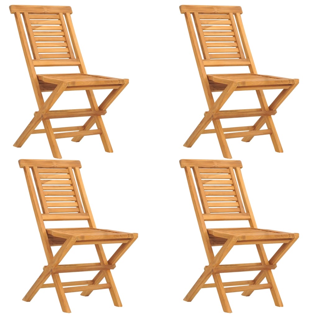 vidaXL Cadeiras de jardim dobráveis 4 pcs 47x63x90 cm teca maciça