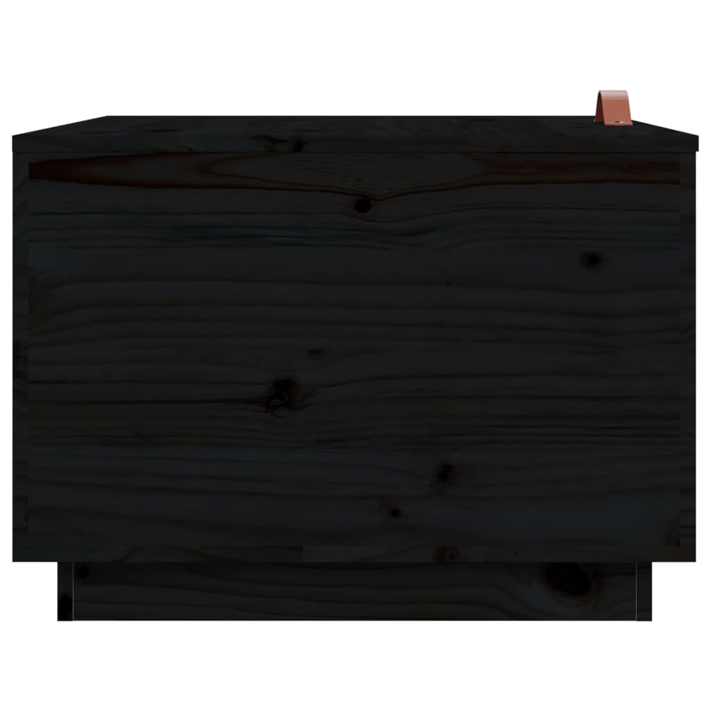 vidaXL Caixas de arrumação com tampas 3 pcs pinho maciço preto