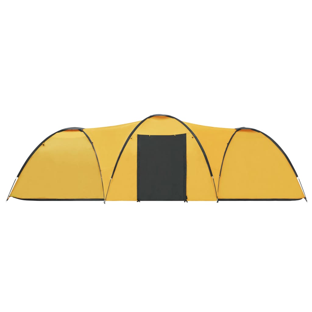 vidaXL Tenda iglu de campismo 650x240x190 cm 8 pessoas amarelo