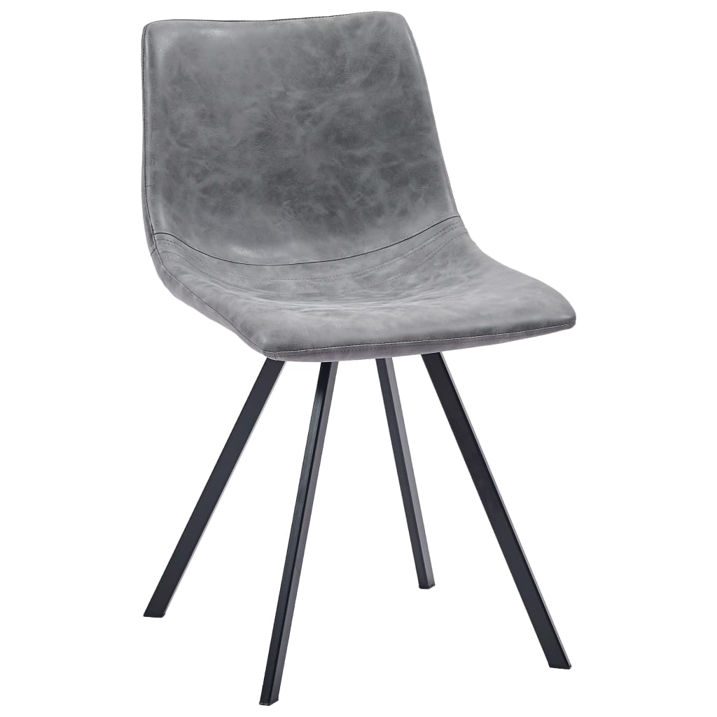 vidaXL Cadeiras de jantar 6 pcs couro artificial cinzento