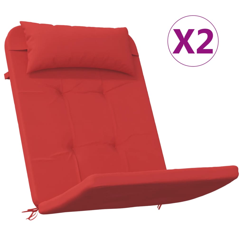 vidaXL Almofadões p/ cadeira adirondack 2 pcs tecido oxford vermelho
