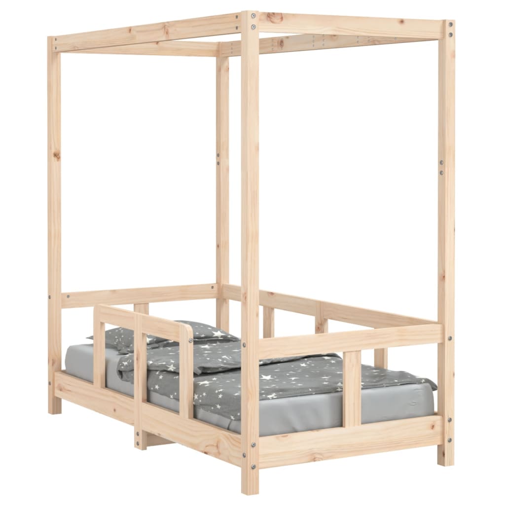 vidaXL Estrutura de cama infantil 70x140 cm pinho maciço
