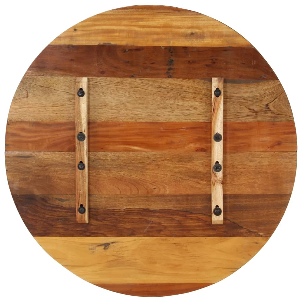 vidaXL Tampo de mesa Ø80x(1,5-1,6) cm madeira recuperada maciça