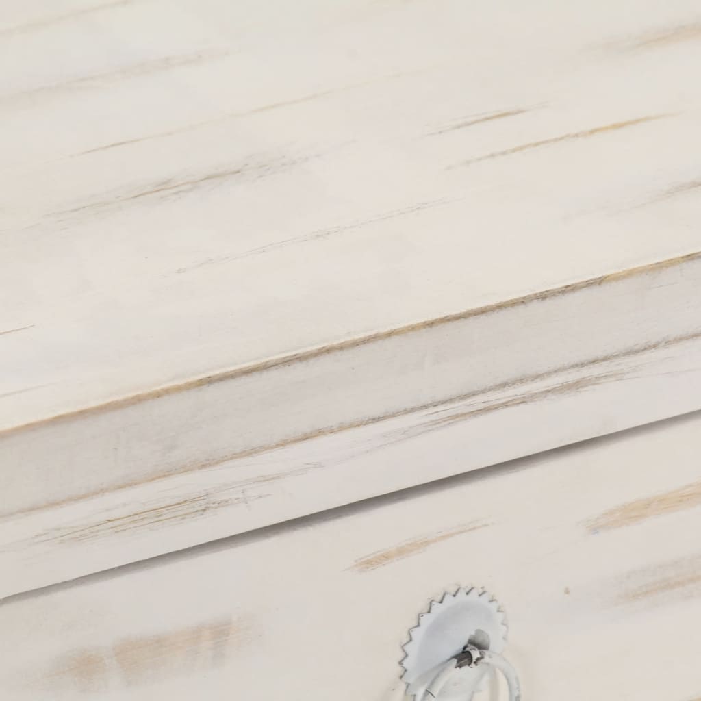 vidaXL Mesa de cabeceira 40x30x50cm madeira de mangueira maciça branco