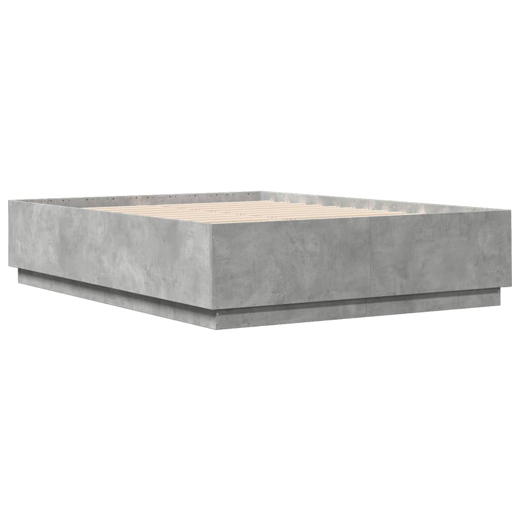 vidaXL Estrutura de cama 140x200 cm derivados de madeira cinza cimento
