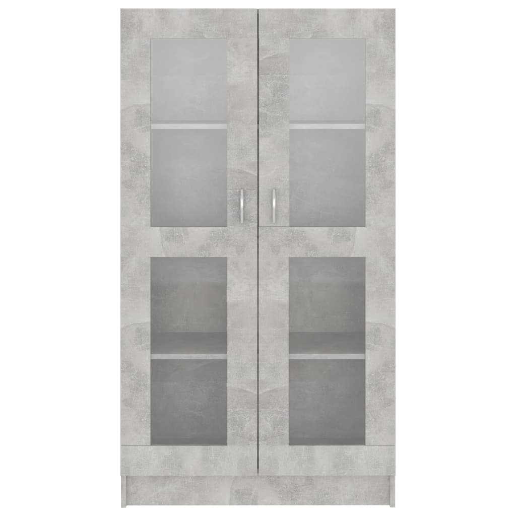 vidaXL Armário vitrine 82,5x30,5x150 cm contraplacado cinzento cimento