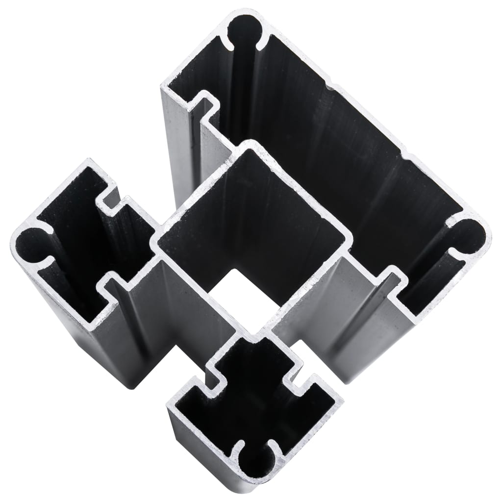 vidaXL Conjunto de painel de vedação WPC 446x(105-186) cm preto