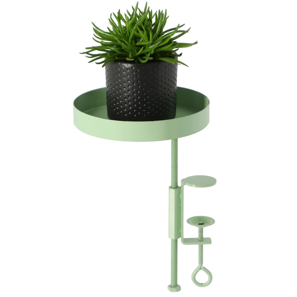 Esschert Design Tabuleiro para plantas redondo com braçadeira S verde
