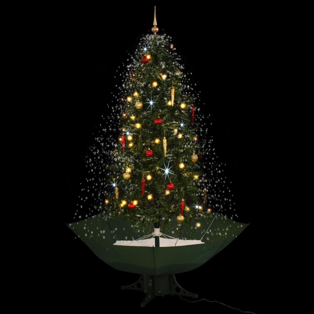 vidaXL Árvore de Natal com neve base formato guarda-chuva 190 cm verde |  