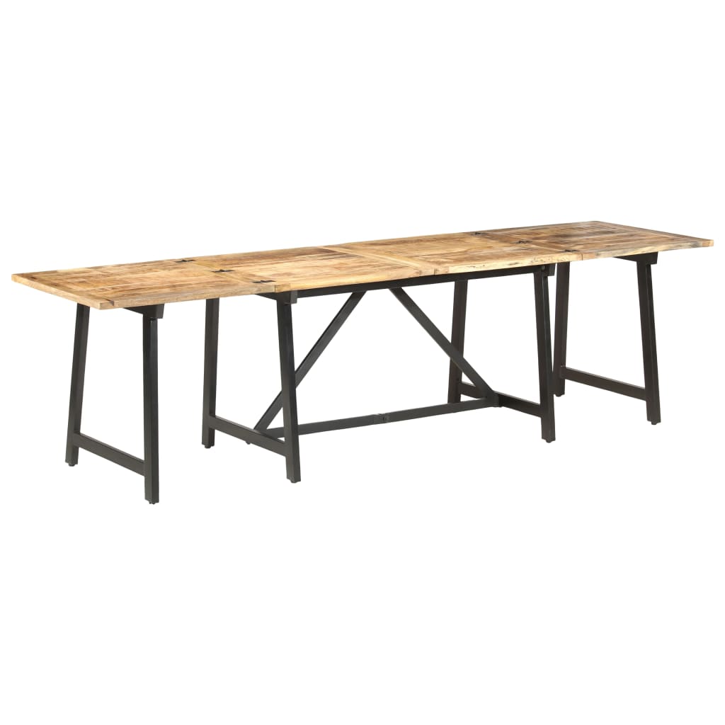 vidaXL Mesa de jantar extensível 280x80x75 cm madeira mangueira maciça