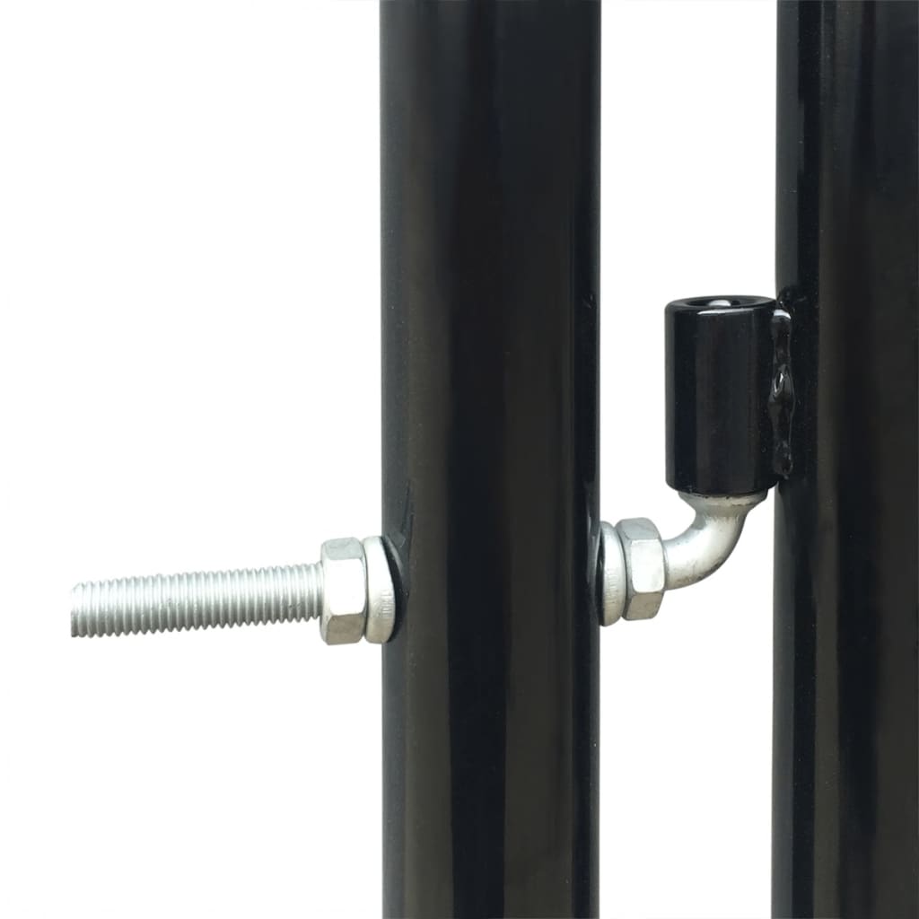 vidaXL Portão de cerca com porta única 100x175 cm preto