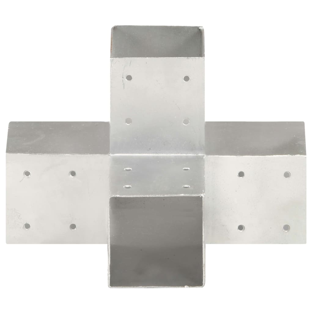 vidaXL Bases para poste em forma de X 4 pcs 91x91 mm metal galvanizado