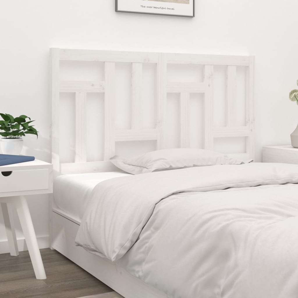 vidaXL Cabeceira de cama 140,5x4x100 cm madeira de pinho maciça branco