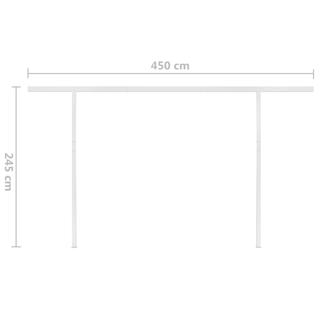vidaXL Toldo retrátil manual com postes 4,5x3 m azul e branco