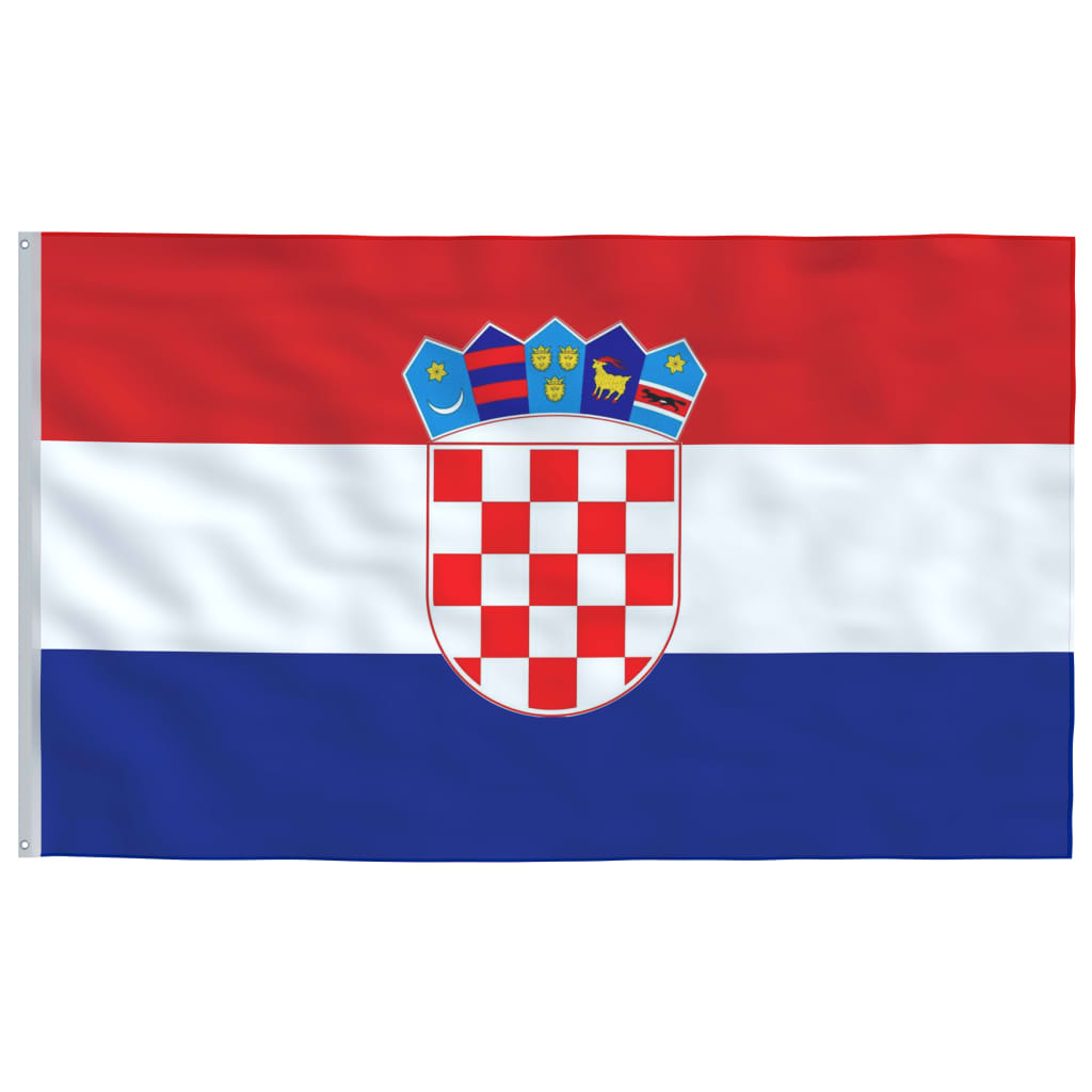 vidaXL Bandeira da Croácia e mastro 5,55 m alumínio