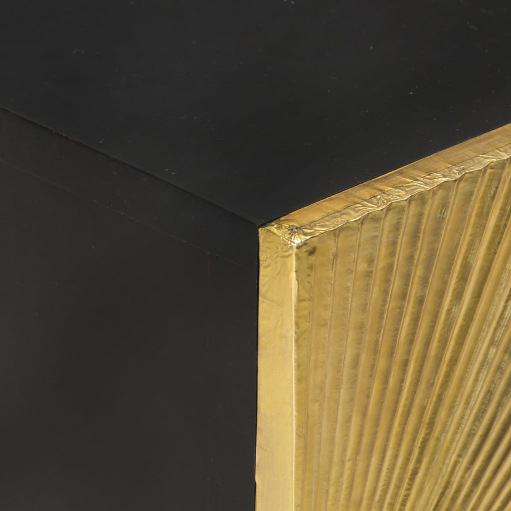 vidaXL Mesa de cabeceira c/ frente bronze 40x30x50 cm mangueira maciça