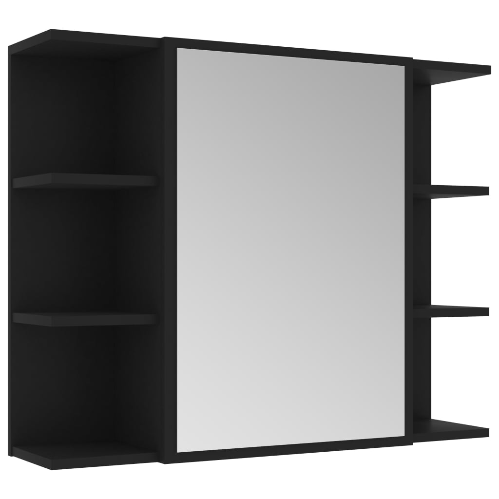 vidaXL 4 pcs conjunto de móveis de casa de banho contraplacado preto