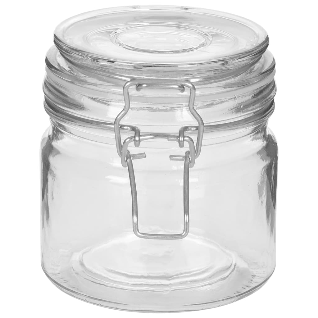 vidaXL Frascos de vidro com fecho hermético 6 pcs 500 ml