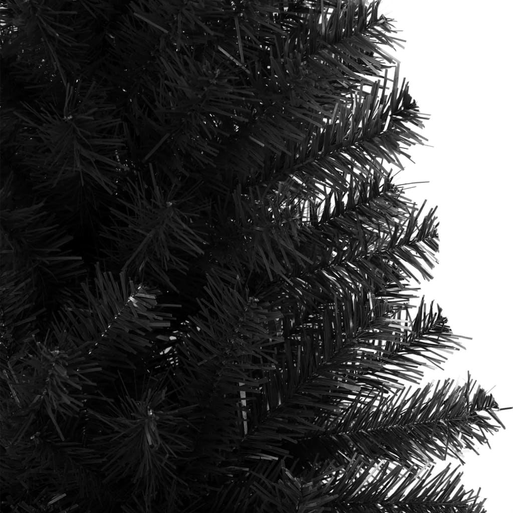 vidaXL Árvore de Natal artificial com suporte 180 cm PVC preto