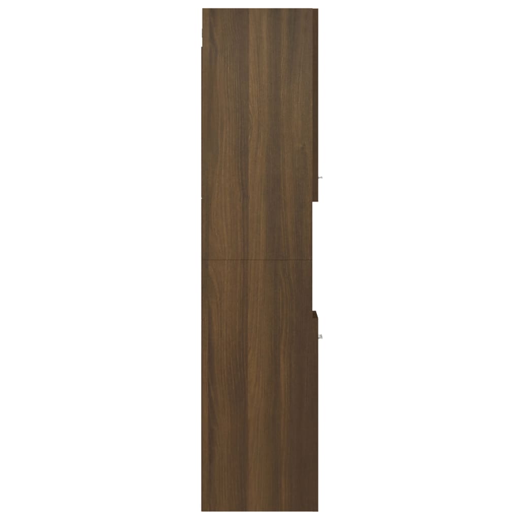 vidaXL Armário WC 30x30x130 cm derivados de madeira carvalho castanho