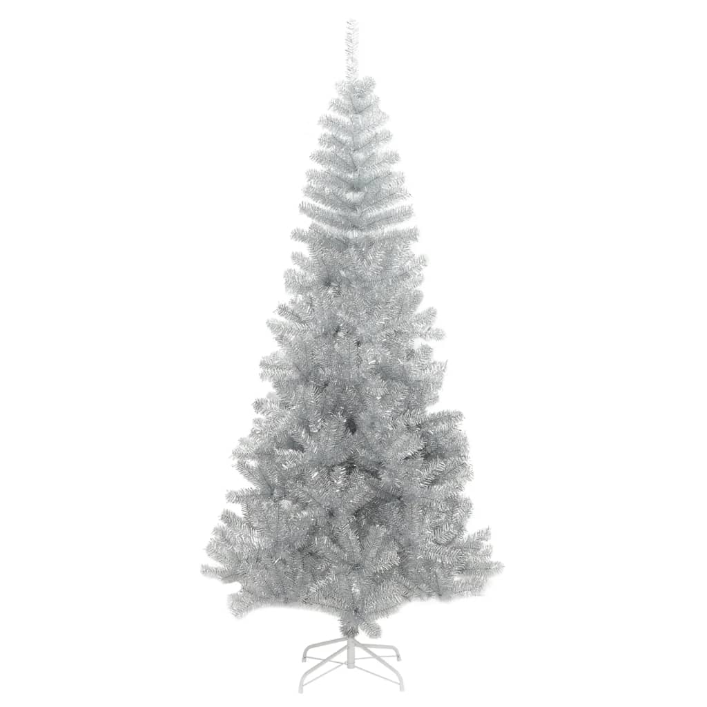 vidaXL Árvore de Natal artificial com suporte 240 cm PET prateado