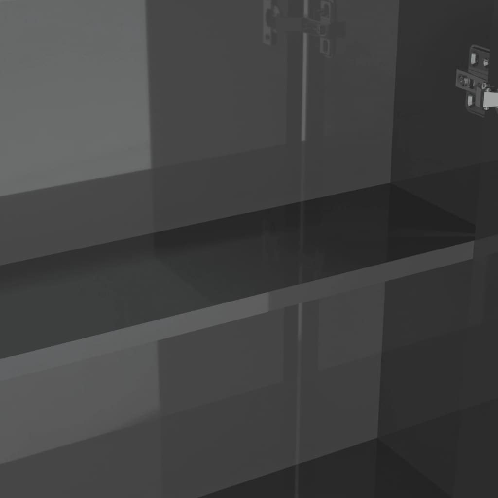 vidaXL Armário espelhado p/ casa banho 60x15x75 cm MDF cinza brilhante
