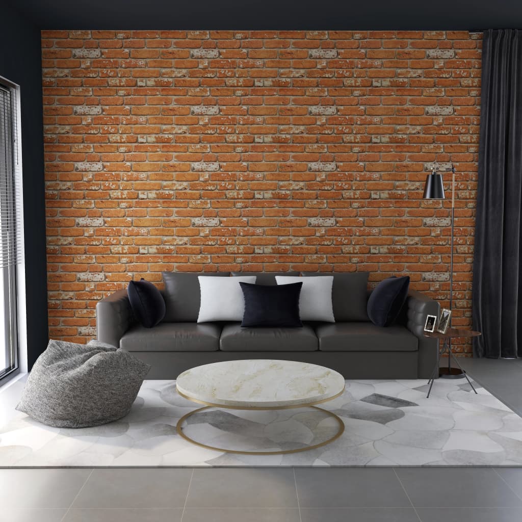 vidaXL Painéis de parede 3D design tijolos castanho-claro 11 pcs EPS