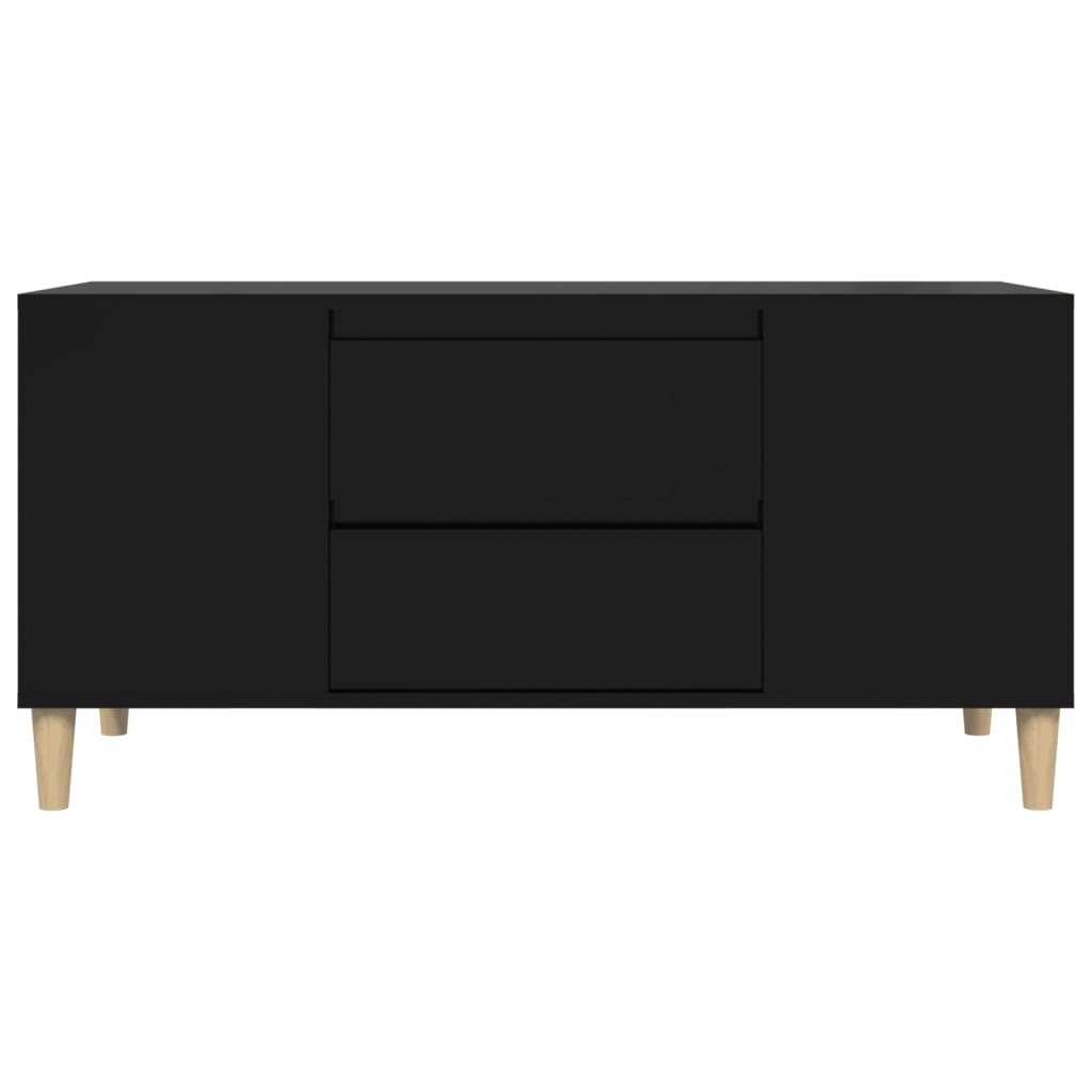 vidaXL Móvel para TV 102x44,5x50 cm derivados de madeira preto