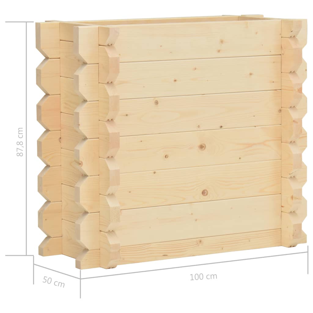 vidaXL Canteiro elevado 42 mm 100x50x87,8 cm madeira de abeto maciça