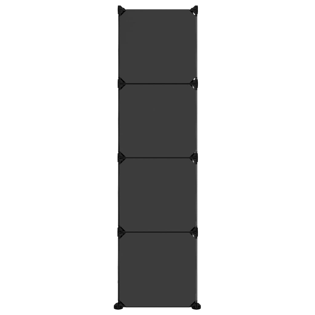 vidaXL Organizador de arrumação com 12 cubos e portas PP preto