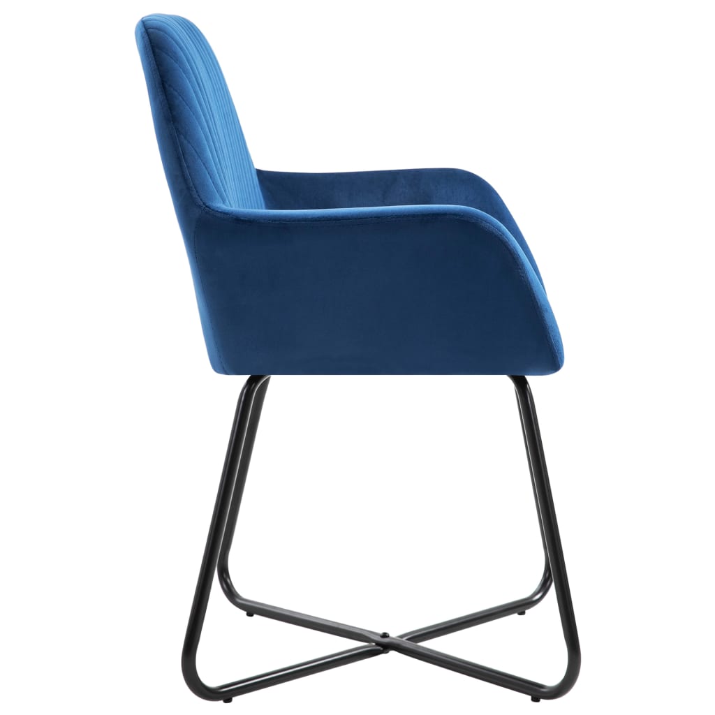 vidaXL Cadeiras de jantar 2 pcs veludo azul