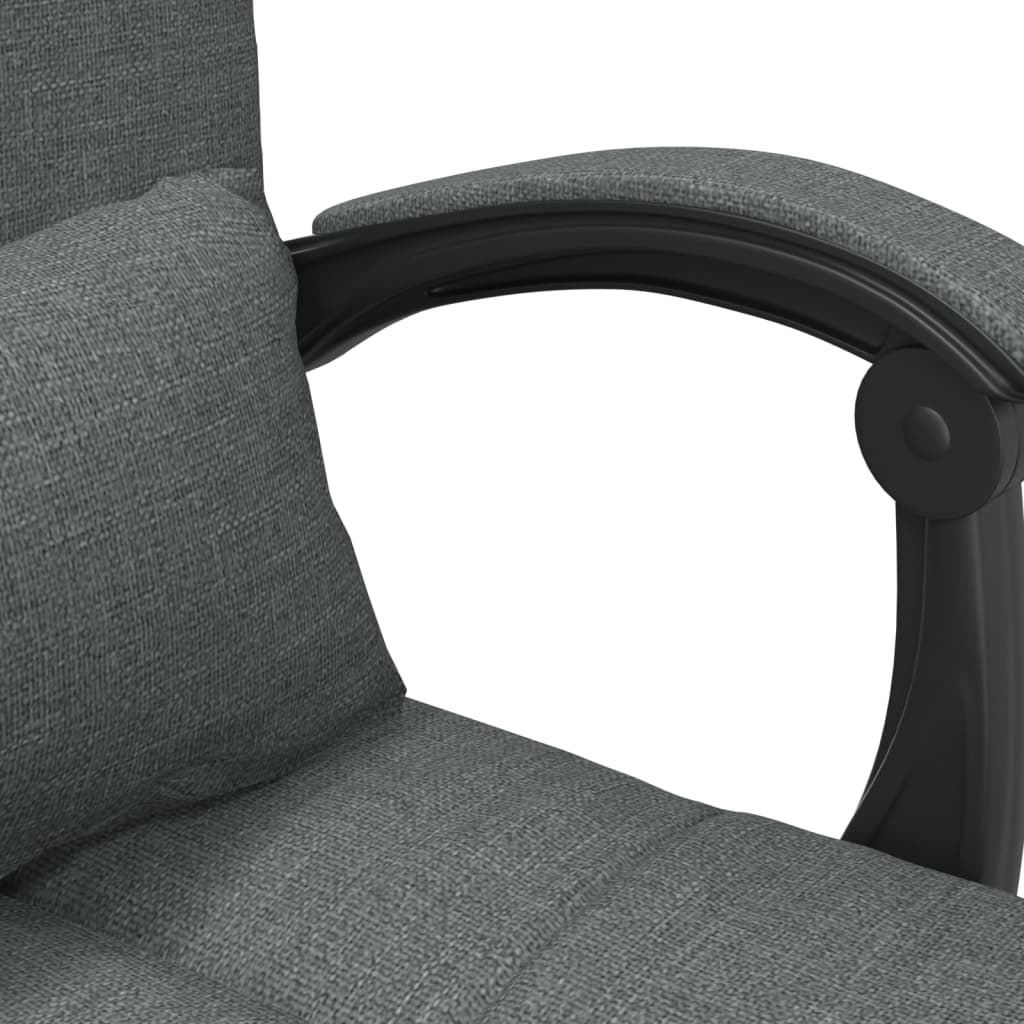 vidaXL Cadeira massagens escritório reclinável tecido cinzento-escuro