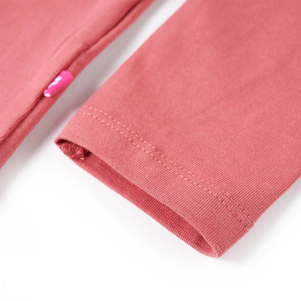 T-shirt de manga comprida para criança rosa-velho 92