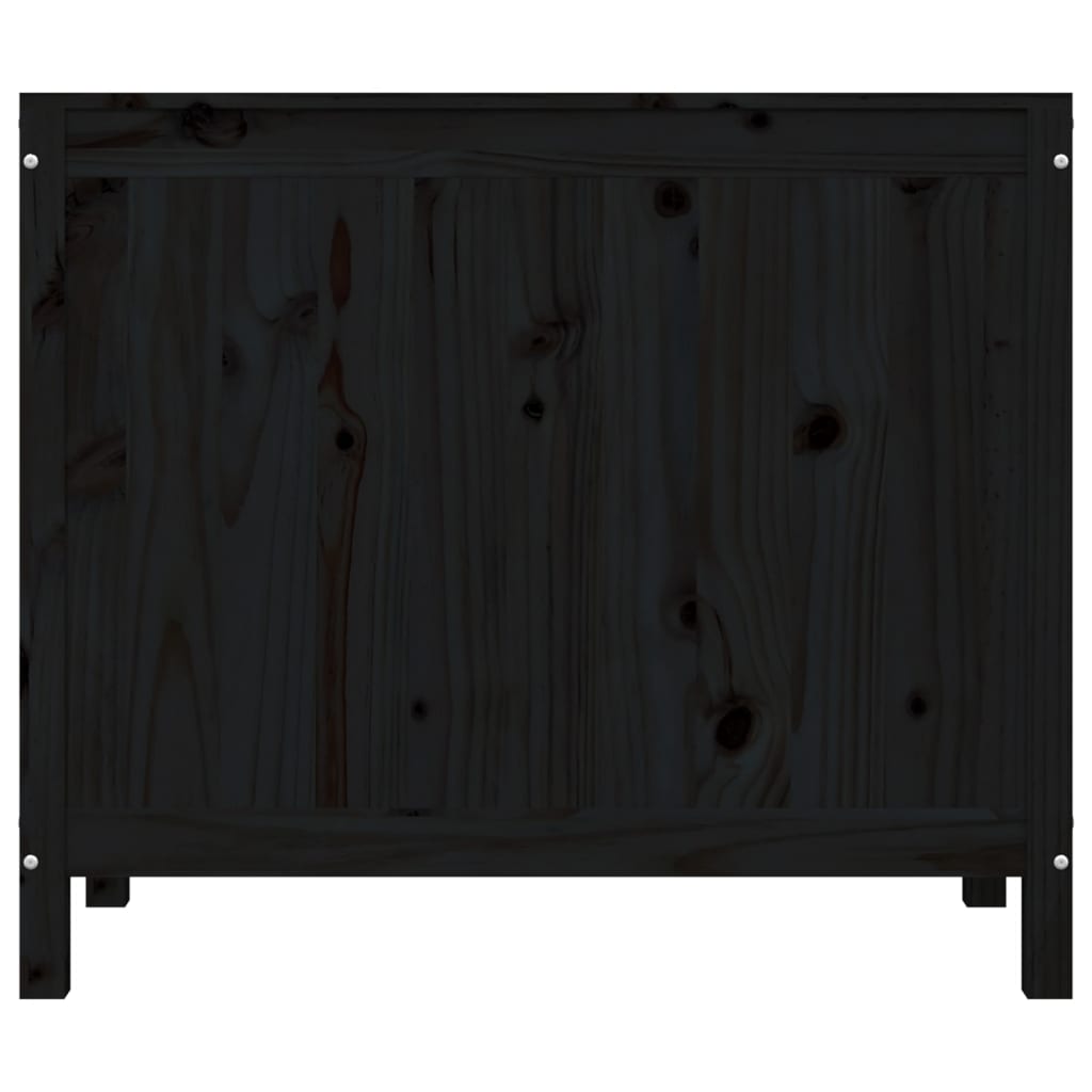 vidaXL Caixa para roupa 88,5x44x76 cm madeira de pinho maciça preto