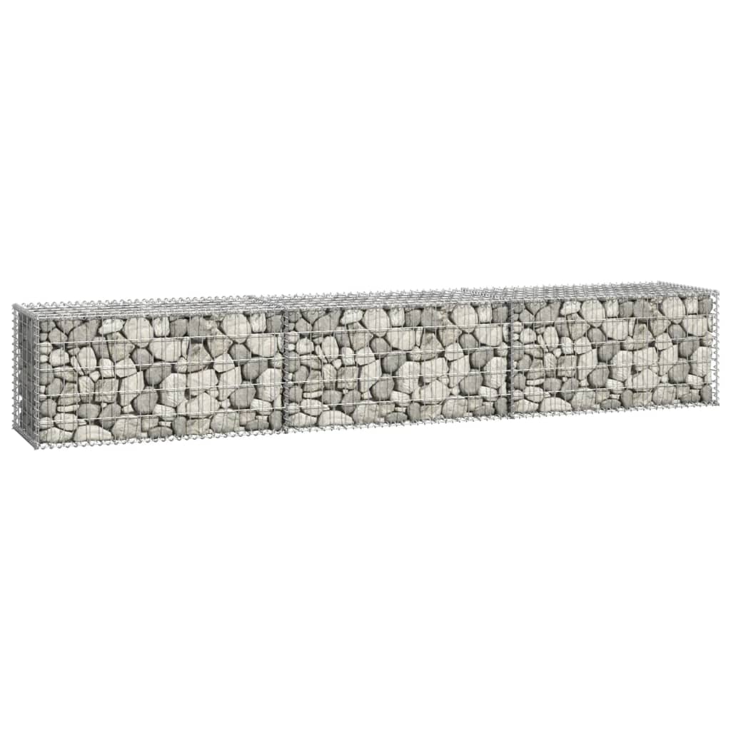vidaXL Muro gabião com tampas aço galvanizado 300x50x50 cm