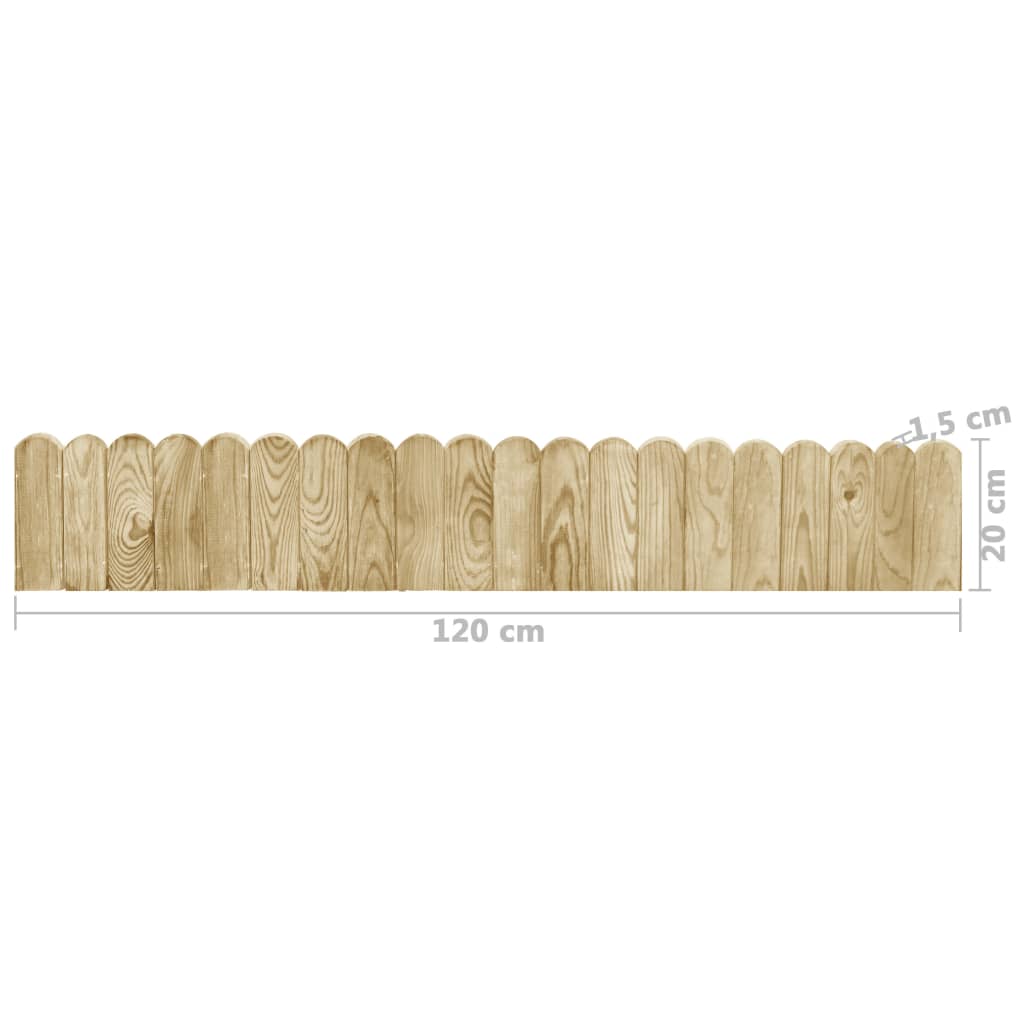 vidaXL Bordaduras em rolo 3 pcs 120 cm madeira de pinho impregnada