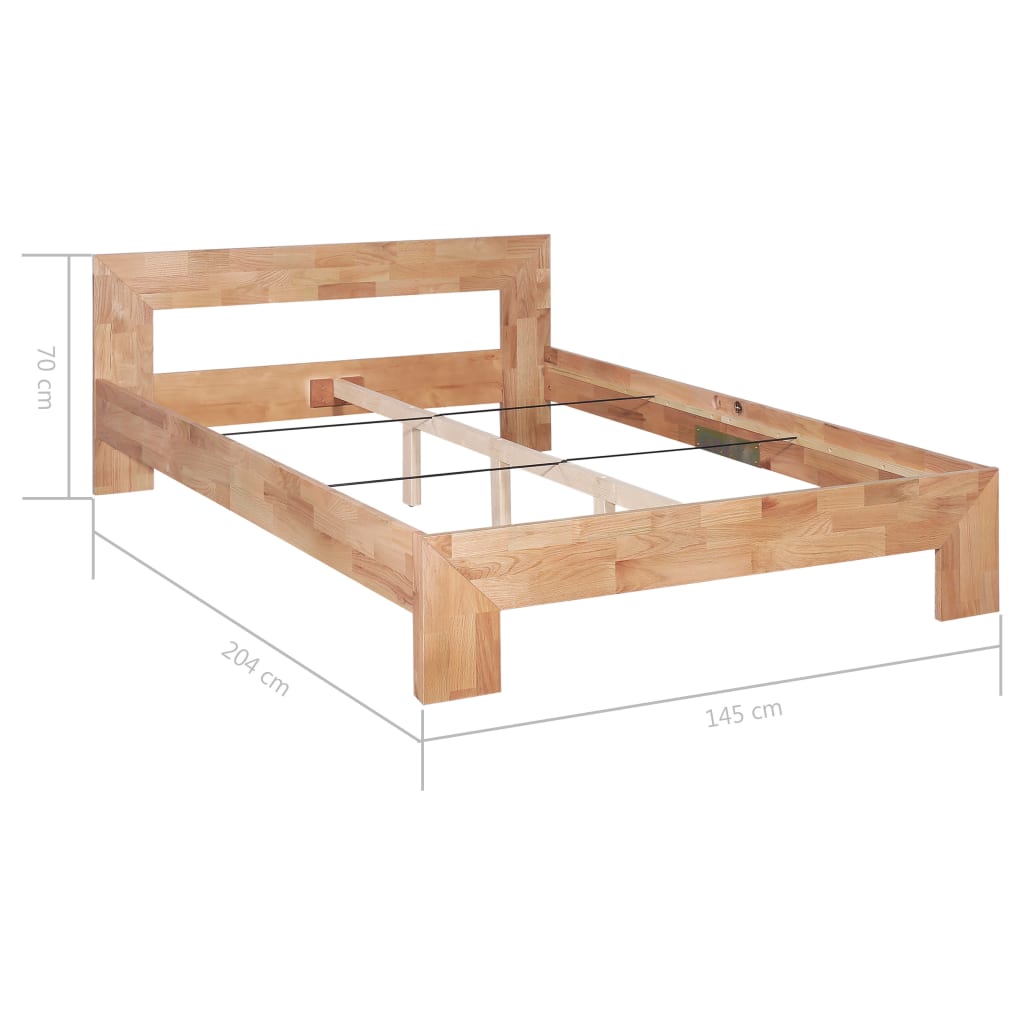 vidaXL Estrutura de cama 140x200 cm madeira carvalho maciça