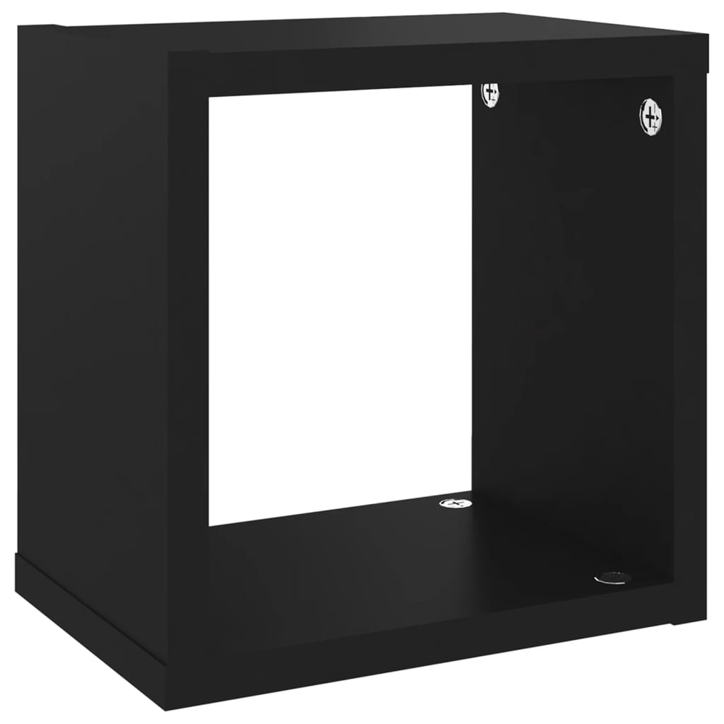 vidaXL Prateleiras de parede em forma de cubo 4 pcs 22x15x22 cm preto