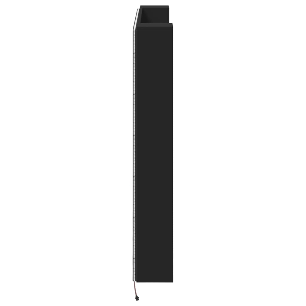 vidaXL Armário de cabeceira com luzes LED 140x16,5x103,5 cm preto