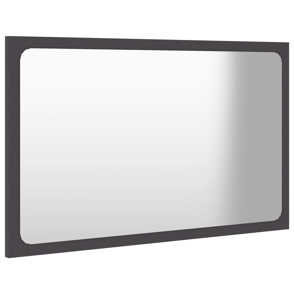 vidaXL Espelho de casa de banho 60x1,5x37 cm contraplacado cinzento