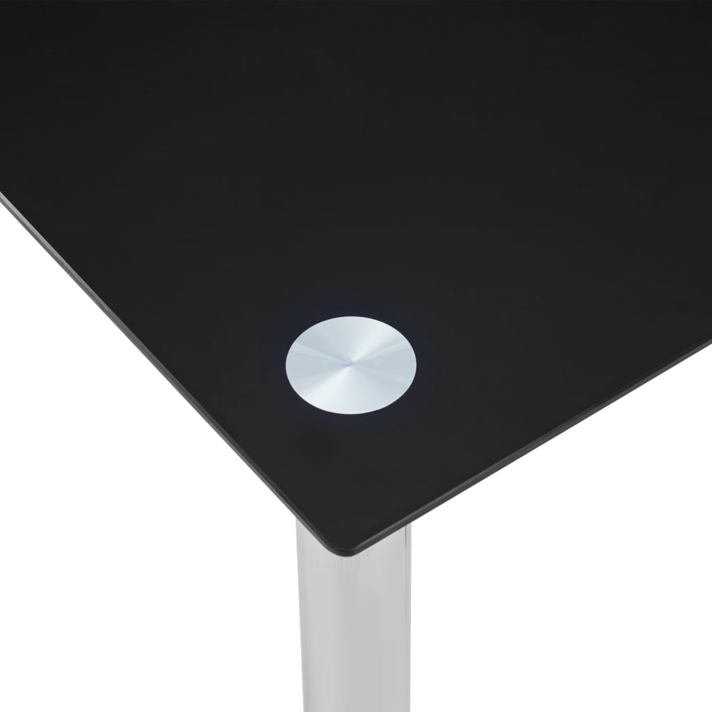 vidaXL Mesa de jantar 120x60x75 cm vidro temperado preto