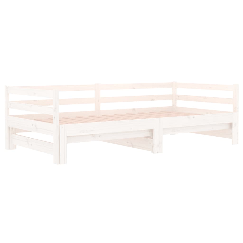 vidaXL Sofá-cama com gavetão 80x200 cm madeira de pinho maciça branco