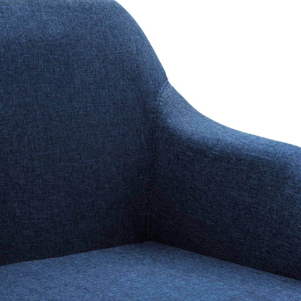 vidaXL Cadeira de jantar giratória tecido azul