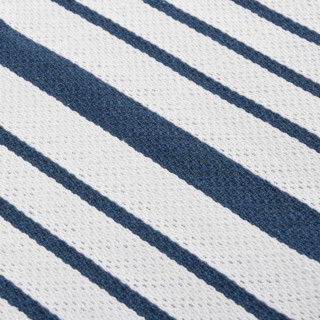 vidaXL Tapete 160x230 cm algodão azul-marinho
