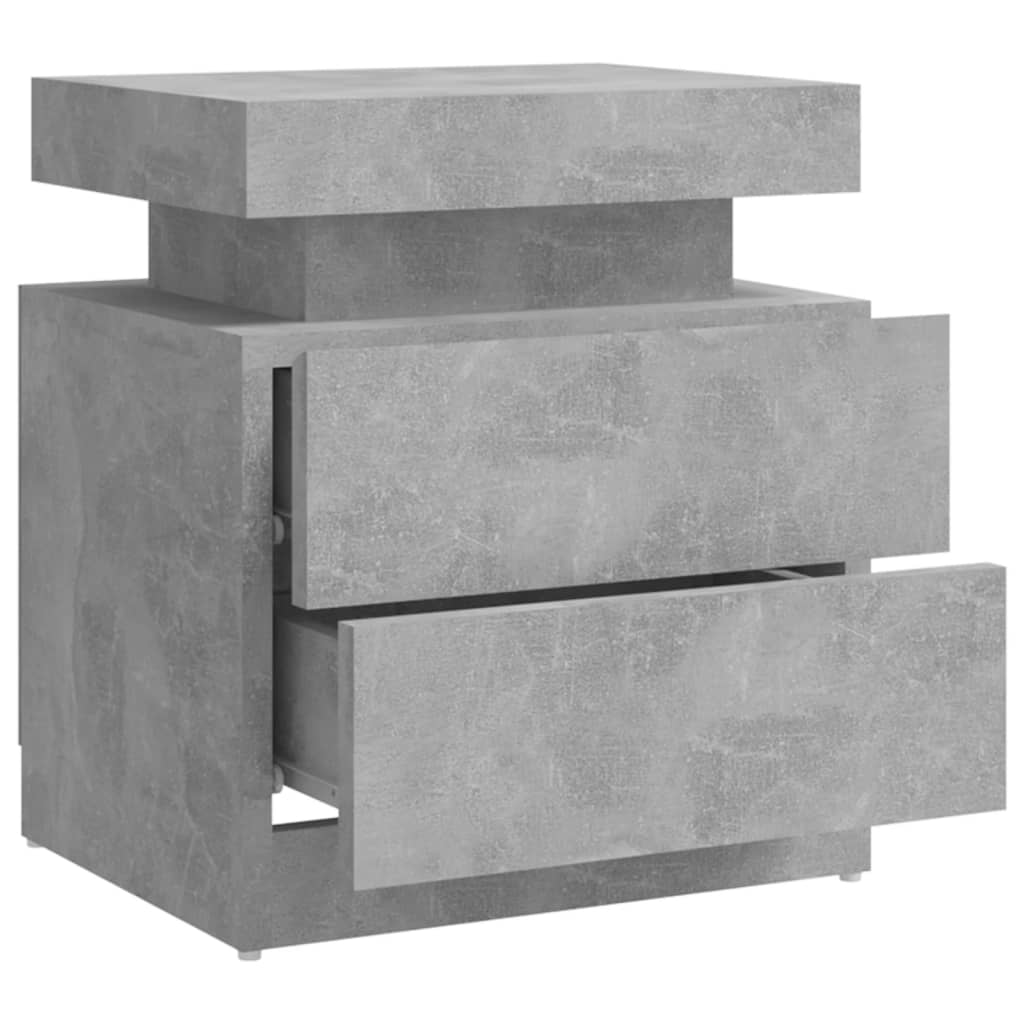 vidaXL Mesa de cabeceira 45x35x52 cm aglomerado cinzento cimento