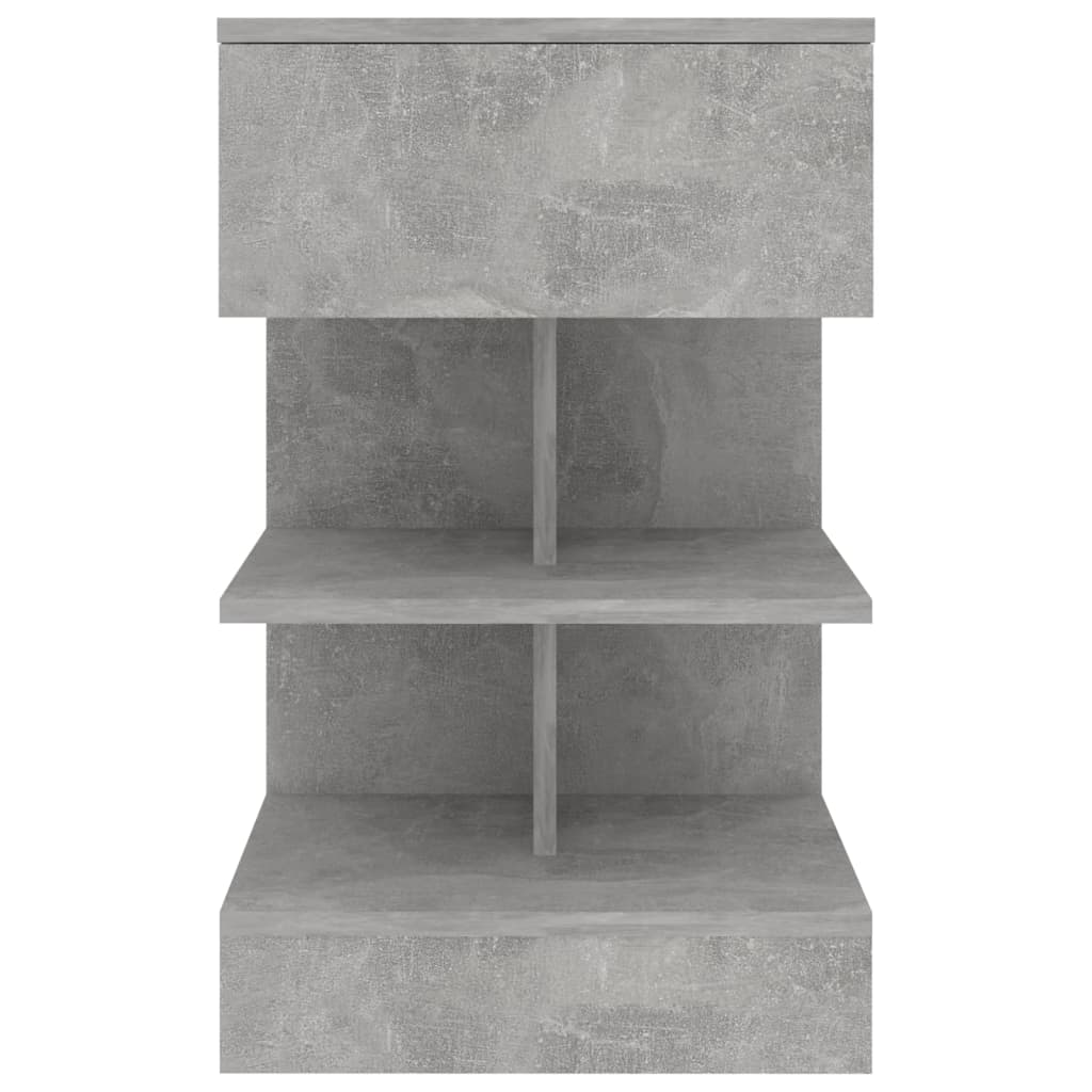 vidaXL Mesa de cabeceira 40x35x65 cm contraplacado cinzento cimento